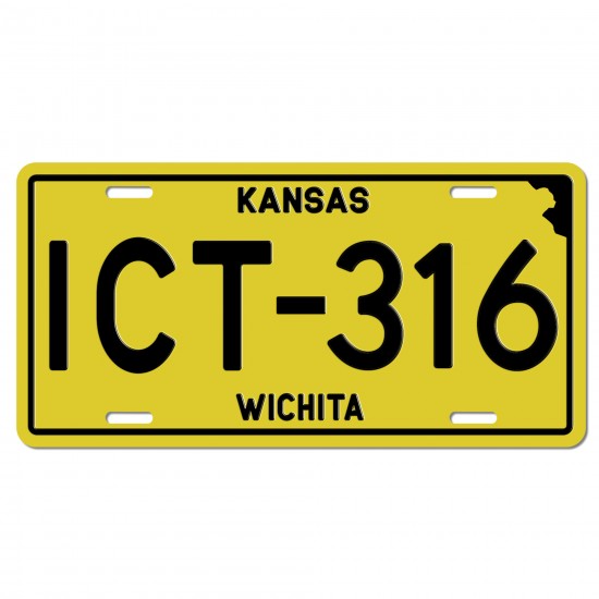 Wichita KS Old Style Printed Vehicle License Plate25.00Auto AccessoriesCar Tags ICT Keepers